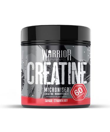 Warrior Creatine Monohydrate Powder - 300g - Micronised for Easy Mixing - for Recovery & Performance Savage Strawberry