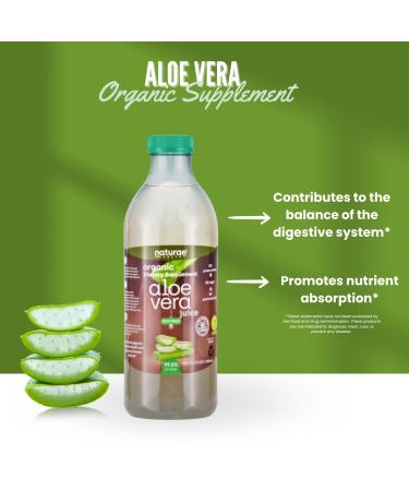 Naturae Healthy Aloe Vera Juice with Pulp Organic & Cold-Processed Supports Stomach Acidity Regulation and Overall Digestive Wellness - 33.8 fl oz 1 Unit - Buy Online on GoSupps.com