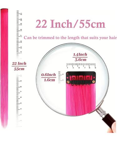 24PCS Colored Hair Extensions Clip In 22Inch Rainbow Hair Extensions - Hair Accessories for Kids, Women - Party Hair Decor - Buy Online on GoSupps.com
