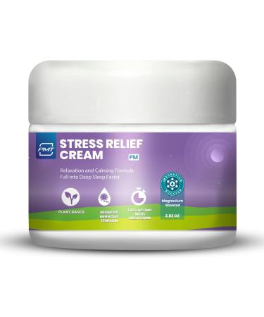 M PAIN MANAGEMENT TECHNOLOGIES Relaxing Stress Relief Cream by PMT Nerve-Calming Topical for Stress Reduction and Better Sleep Enriched with Magnesium & Melatonin 2.83oz