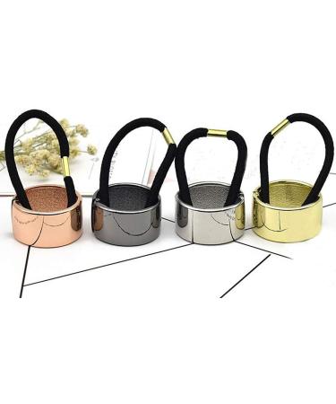 Set of 4 Fashion Punk Gothic Alloy Ponytail Cuff Elastic Hair Tie Ponytail Holder Women Girl Hair Band Hair Rope Hair Cuff Hair Clips (Small) - Buy Online on GoSupps.com