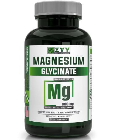 Magnesium Glycinate  1000mg Chelated Maximum Strength  Non-GMO  Free of Gluten  Dairy & Soy  Promotes Restful Sleep & Relaxation  Supports Muscle  Bone  Joint  Brain & Heart Health  Relieves Stress