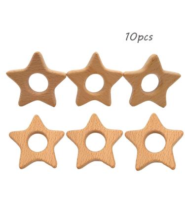 Cartoon Wood Star Teether: Natural Beech Wooden Animal Shape DIY Necklace Pendant (10pcs) - Buy Online on GoSupps.com