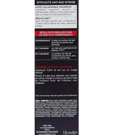 L'Or al Paris Revitalift Laser X3 Eye Care - Triple Action Anti-Aging Anti-Folds Multi-Correction with Hyaluronic Acid & Pro-Xylane - 15ml for All Skin Types - International Shipping Available - Buy Online on GoSupps.com
