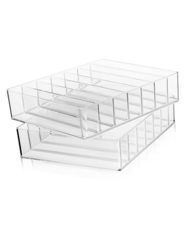 WHAMVOX 2pcs Case Makeup Clear Storage Palette Eyeshadow Pallet Stand Divided for Desktop Organizer Dresser