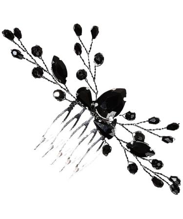 MAGICLULU Black Crystal Hair Accessories Bridesmaid Hair Accessories Bridal Headwear Women Insert Comb Elegant Bride Headdress Inserted Hair Comb Bride Hair Accessories Crystals Hair Comb