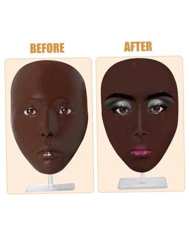 Silicone Makeup Practice Face for Beginners | Reusable Black Skin Training Board for Eyebrow Eyeliner & Foundation - Buy Online on GoSupps.com