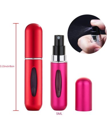 OBSCYON 8 Pcs Mini Refillable Perfume Spray Atomizer Bottle Set - 5ml Portable Scent Pump Case - Buy Online on GoSupps.com
