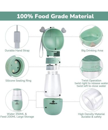 Philorn 350ml Portable Dog Drinking Bottle | BPA-Free 100% Leak-Proof | Cat & Dog Water Bottle & Food Mug | Mint Green - Buy Online on GoSupps.com