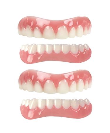 Cakunmik silicone-tooth replacement and lower smile Perfect removable natural false teeth tooth veneer no pain no shot no hole 2 pairs