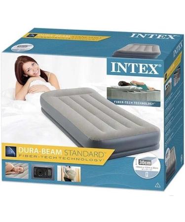 Intex Unisex's Twin Pillow Rest Mid-Rise Airbed with Fiber-Tech BIP Multicolour One Size