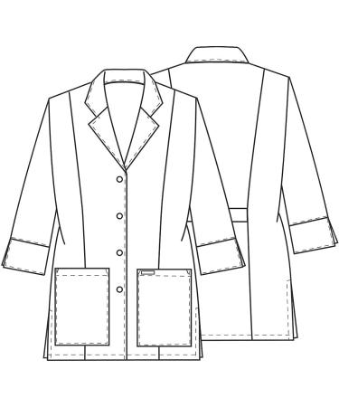 Cherokee Professionals Women Lab Coat 3/4 Sleeve - Large White | Style 1470 - Buy Online on GoSupps.com