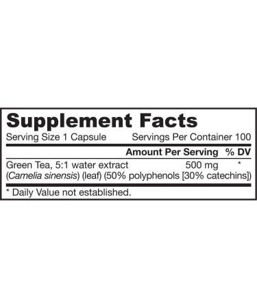 Jarrow Formulas Green Tea 500 mg - 100 Veggie Caps for Antioxidant Support - Buy Online on GoSupps.com