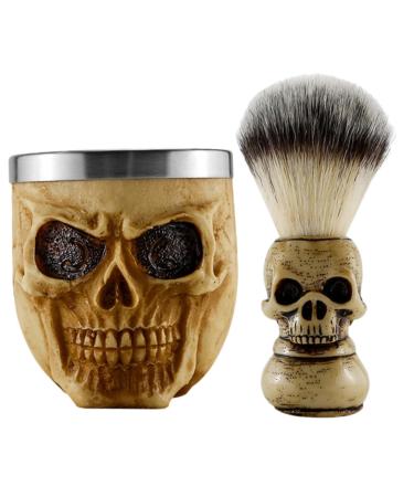 Abaodam 1 set of portable razor brush Skeleton-head beard razor cater razi meal cosmetics pencil holder make-up brush holder Foaming man care manner shave