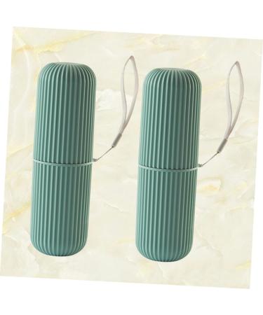 Beaupretty Toothpaste Brush Container - 2 Pieces Travel Tooth Cleaning Organizer in Green 5.5x5.5x19cm | International Shipping Available - Buy Online on GoSupps.com