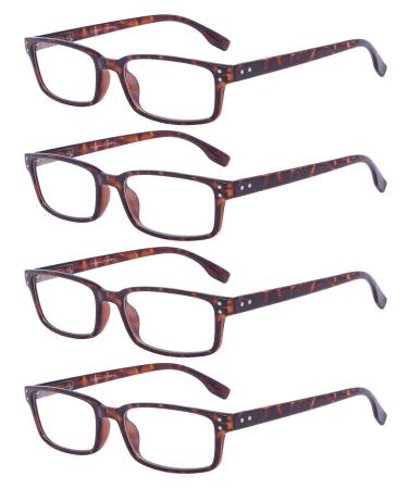 Eyekepper Reading Glasses Women - 4 Pack Comfort Readers Men(Tortoise) +2.00 4 Pack Tortoise