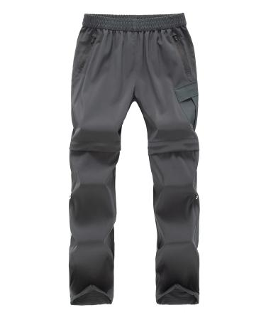 Feoya children outdoor pants hiking pants zip off pants removable hose buttons shorts trekking pants unisex youth girls quick -drying 150 gray