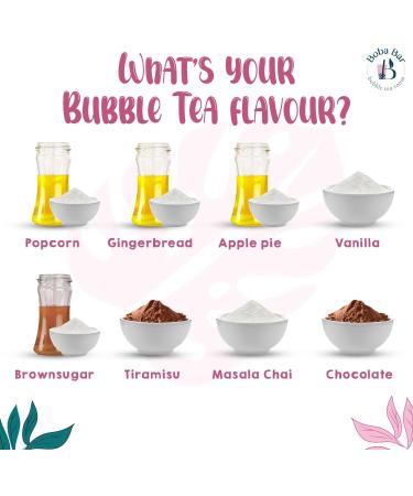 MBTK - 8 (Boba Bar London | Warm Moments Milk Bubble Tea Kit | 8 Milk Tea Flavours | 8 Boba & Jelly Toppings | Tapioca Pearls | 8 Bamboo Straws | 8 Tea Bags | 2 Recipe Cards ) - Buy Online on GoSupps.com