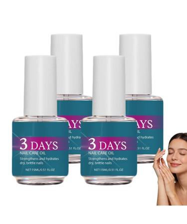 Huile de soin des ongles 3 jours la k ratine et aux acides amin s fortifiante pour ongles fragiles et ab m s huile pour cuticules et ong/les de pieds huiles de croissance quotidienne. (4PCS)