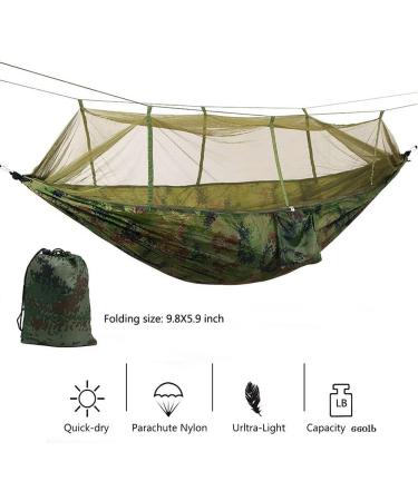 KEPEAK Camping Hammock with Net - Lightweight Nylon Double Tree Hammock for Backpacking & Travel - Multi Color 2 Person - Buy Online on GoSupps.com
