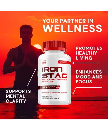 Iron Stag Capsule Iron Stag All Natural Supplement Advanced Formula Overall Health Support and Reviews (3 Pack - 180 Capsules) - Buy Online on GoSupps.com