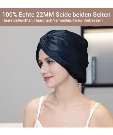 Luxury Lacourse 100% Mulberry Silk Sleeping Hood - 22 Momme Hair Protection - Comfortable High-Quality Elastic - Blue - Buy Online on GoSupps.com
