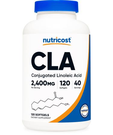 Nutricost CLA (Conjugated Linoleic Acid) 2 400mg 120 Softgels - Gluten Free Non-GMO 800mg Per Softgel 120 Count (Pack of 1)