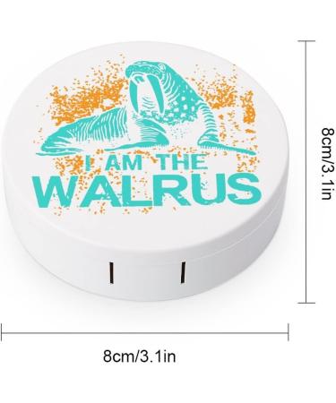 Green I Am The Walrus Round Case For Contact Lens Kit Storage Box with Mirror Printed - Buy Online on GoSupps.com