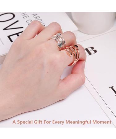 Jeracol Lymphatic Drainage Magnetic Copper Rings - 2 Pcs Love Heart Design, Adjustable Size | Women's Pure Copper Magnetic Rings with Strong Magnets - Gift Box Included - Buy Online on GoSupps.com