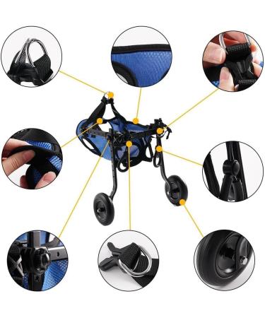 Adjustable Dog Wheelchair for Back Legs Small Dog Wheel-Chair Dog Wheelchair Trolley Disability Dog Wheelchair Back Leg Rehabilitation Aid for Small Dogs X-Small - Buy Online on GoSupps.com