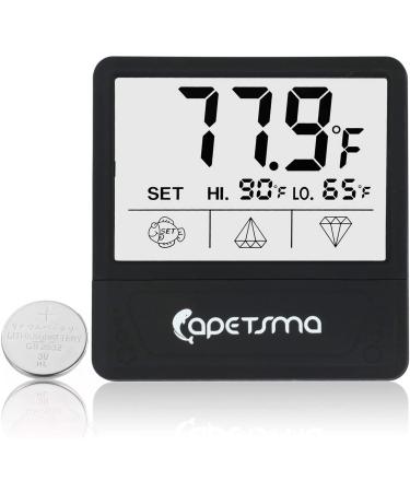 Capetsma Digital Aquarium Thermometer 6 x 5 cm Large LCD screen digital aquarium thermometer - for all aquarium sizes simple and safe measurement of the water temperature in the aquarium flash alarm black#1