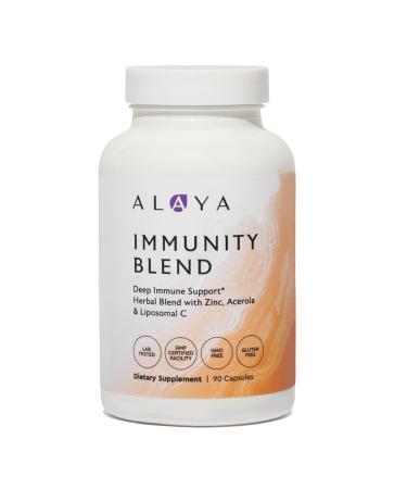 Alaya Naturals Immunity Blend - Advanced Immune Support with Vitamin C, Zinc, Elderberry, Garlic, Ginger, Morgina, Oregano and Astragalus: Support Immunity and Overall Health - 90 Capsules