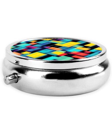 Square Geometry Round Pill Box 3 Compartment Travel Organizer for Pills | Portable & Durable - Buy Online on GoSupps.com
