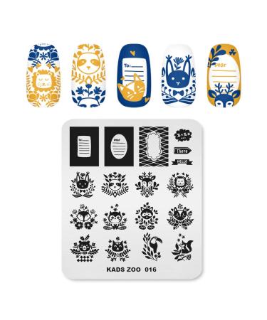 KADS Nail Art Stamping Plates Set Image Template Stencils Pattern with Stamping Plates Holder Case Organizer (ZO016)