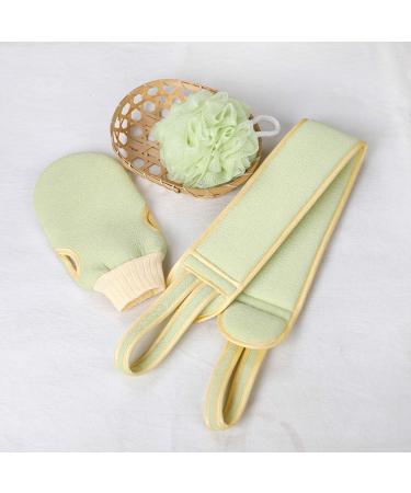 Buy Cabilock Exfoliating Loofah Sponge Set - Shower Balls Mitts & Back Sponge for Smooth Skin - Light Green - Buy Online on GoSupps.com