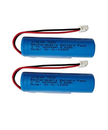 3.7V 2600mAh 9.62Wh Rechargeable Li-ion Battery with XH2.54mm-2Pin Plug for Croove B0143KH9KG Voice Amplifier Replacement Battery 2Pack