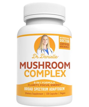 Best Organic Mushroom Complex - Immune Assist Support - Lion's Mane  Cordyceps and Reishi - Adaptogen Supplement - Wellness  Stress Relief  Memory & Cognitive Support  Dr. Danielle - 120 Veggie Caps