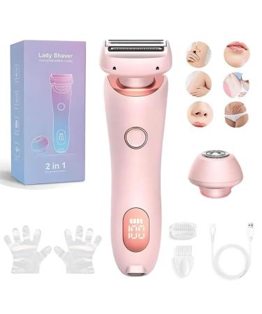 The Glide Pro 3.0 Razor Dusk Razor for Women Dusk Glide Pro 3.0 Shaver DuskOfficial Waterproof Electric Razor Painless Hair Removal 2 in 1 Wet & Dry for Leg Arm Underarm Pubic Area (Pink)