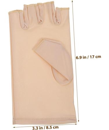 POPETPOP 1 Pair Nail Gloves Gel Lamp Anti-uv Miss Spandex 17x8.5cm Beige - Buy Online on GoSupps.com
