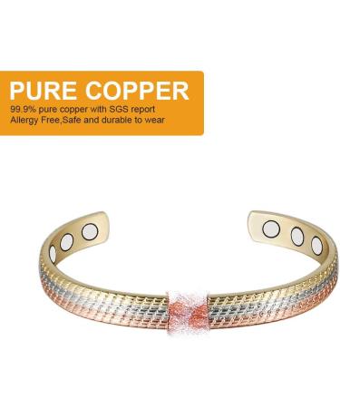 Magnetic Copper Bracelet for Arthritis & Migraines | 8 Strong Magnets | Natural Therapy Jewelry - Buy Online on GoSupps.com