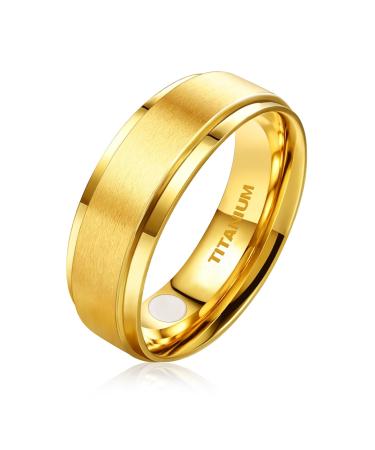 JEROOT 8mm Black Titanium Magnetic Ring for Men 5mm Silver Pure Titanium Magnetic Ring for Women Healing Ring with 3500 Gauss Magnets for Jewelry Gifts