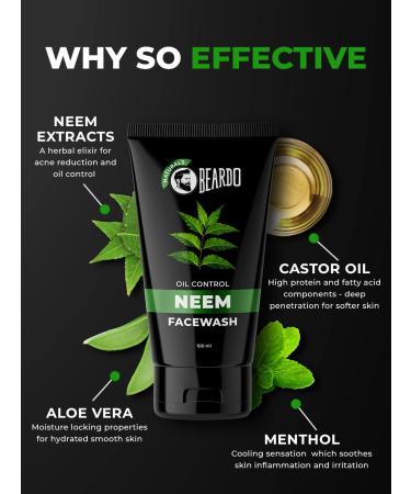 SODEN Naturals Neem Oil Control Face Wash | 3.4 fl oz | Best for Clear Skin - International Shipping Available - Buy Online on GoSupps.com