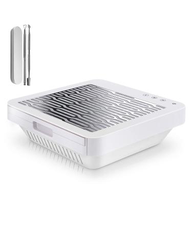 AONOLOVO Nail Dust Collector Adjustable Suction Upgraded Powerful Nail Vacuum Dust Collector Dust Extractor for Acrylic Nails Gel Dip Nail Removal  with Cuticle Nail Pusher  NDC8