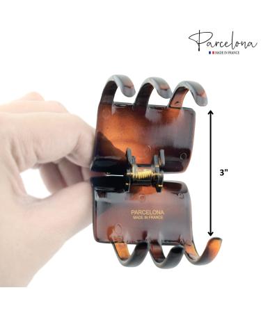 Parcelona French Square Tortoise Cellulose Acetate Hair Claw Clip - 1 3/4 inch - Buy Online on GoSupps.com