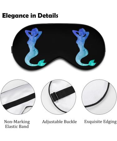 Watercolor Mermaid Sleep Mask - Adjustable Eye Cover for Sleeping, Travel, and Nap - Blocks Light for Men and Women - Buy Online on GoSupps.com