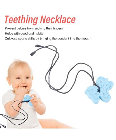 Sensory Chew Necklace for Kids - 5pcs Silicone Teether Set for Boys and Girls | Teething Toys for Gum Massage and Oral Sensory Relief - Chewy Necklaces Biting Aid (Light Blue) - Buy Online on GoSupps.com
