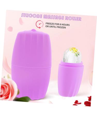 DOITOOL Ice Rollers Ice Facial Roller Cool Rolling Globe Ice Ball Skin Roller Cooling Globes for Eyes Facial Ice Roller Ice Roller Puffiness Purple Face Ice Bag Silica Gel 11.4x6.5cm Purple - Buy Online on GoSupps.com