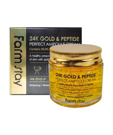 FARMSTAY 24K Gold & Peptide Perfect Ampoule Cream 80ml - Luxury Skincare for Radiant Beauty | International Shipping Available - Buy Online on GoSupps.com
