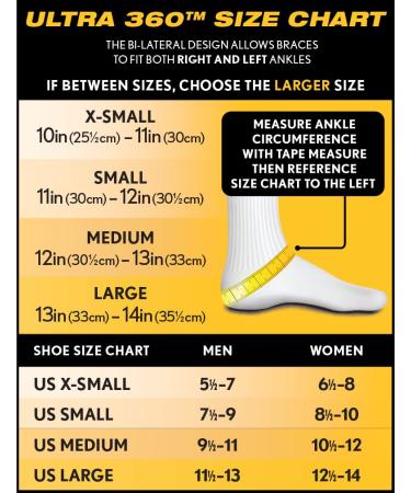 Ultra 360 Lace-Up Adjustable Ankle Brace for Stabilization & Compression - Large, White - Buy Online on GoSupps.com