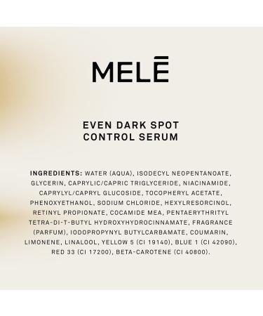 Mele Even Dark Spot Serum | Reduces Dark Spots, Uneven Tone & Signs of Aging | 1 oz with Niacinamide, Vitamin E & Pro-Retinol - Buy Online on GoSupps.com